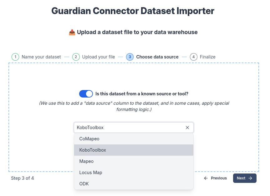Choose a known data source