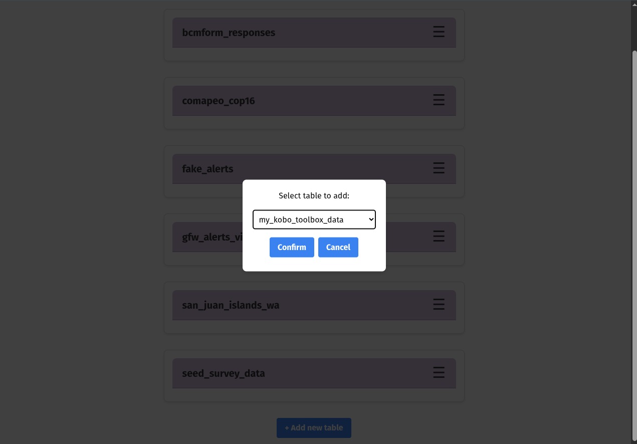 Add the new table in GC Explorer