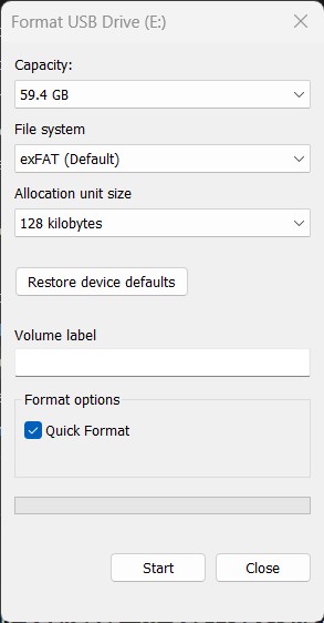 Windows Drive Formater